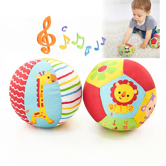 Soft Cloth Rattle Ball Stuffed Baby Play Ball