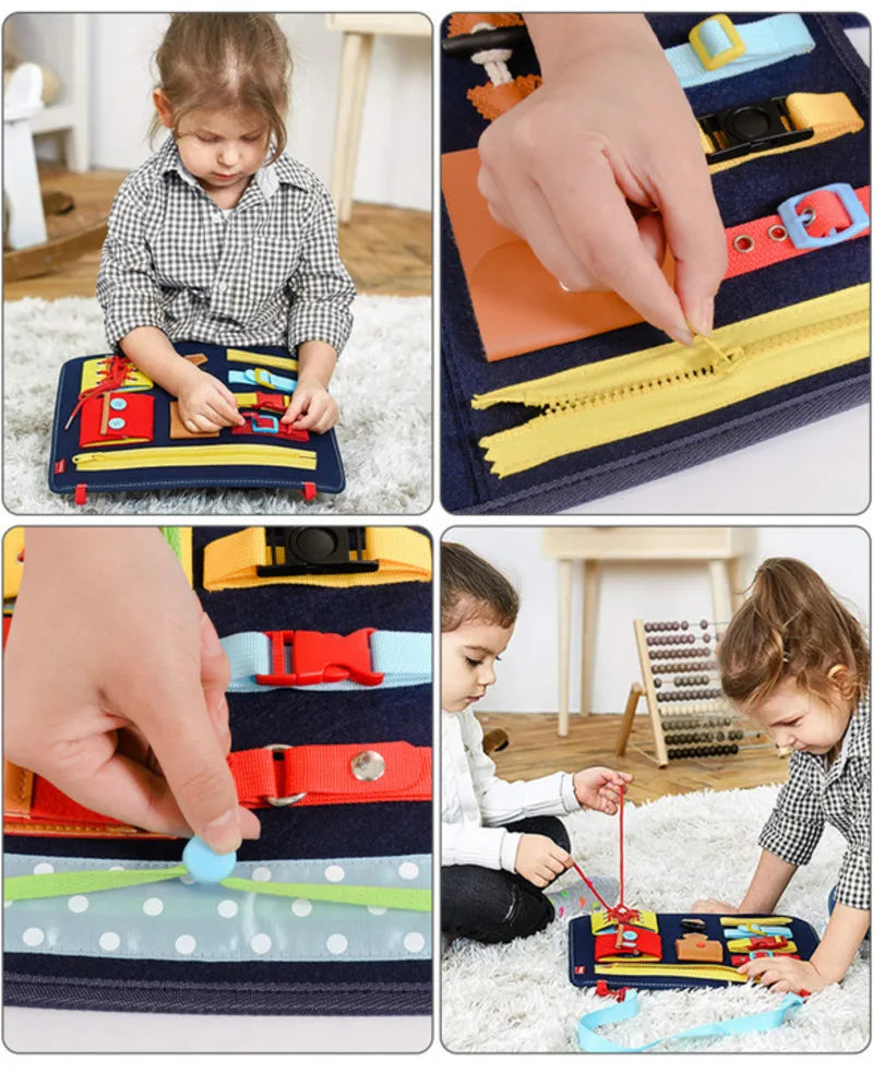 Montessori Toys Busy Board Buckle Training Essential Skills