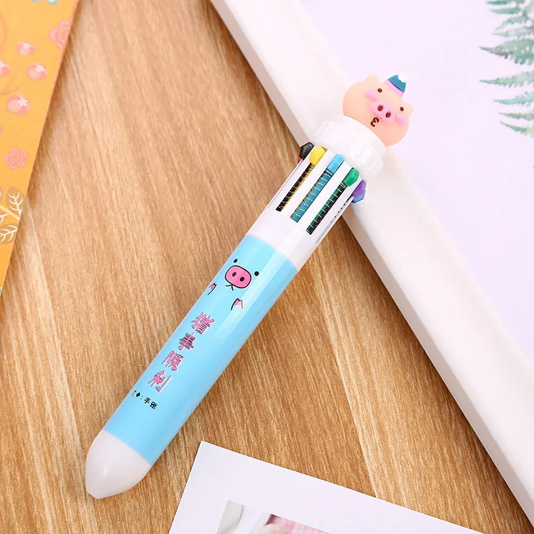 Color Kawaii Animal Cartoon Ballpoint Pen Cute School