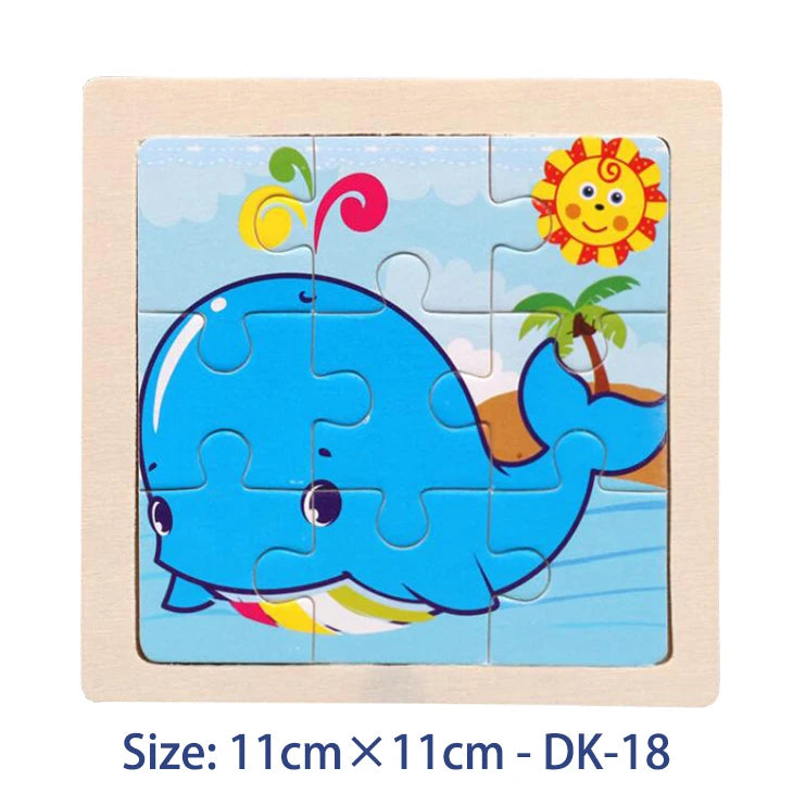 Kids Wooden Jigsaw Puzzle Games Cartoon