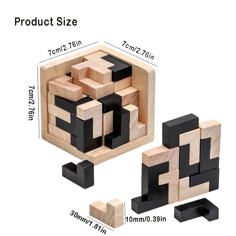 3D Cube Puzzle Luban Interlocking Creative Wooden