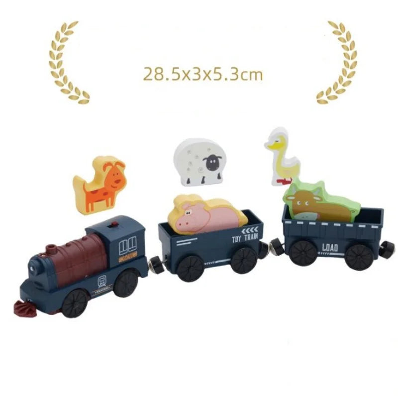 Wooden train track Locomotive Electric Train Set