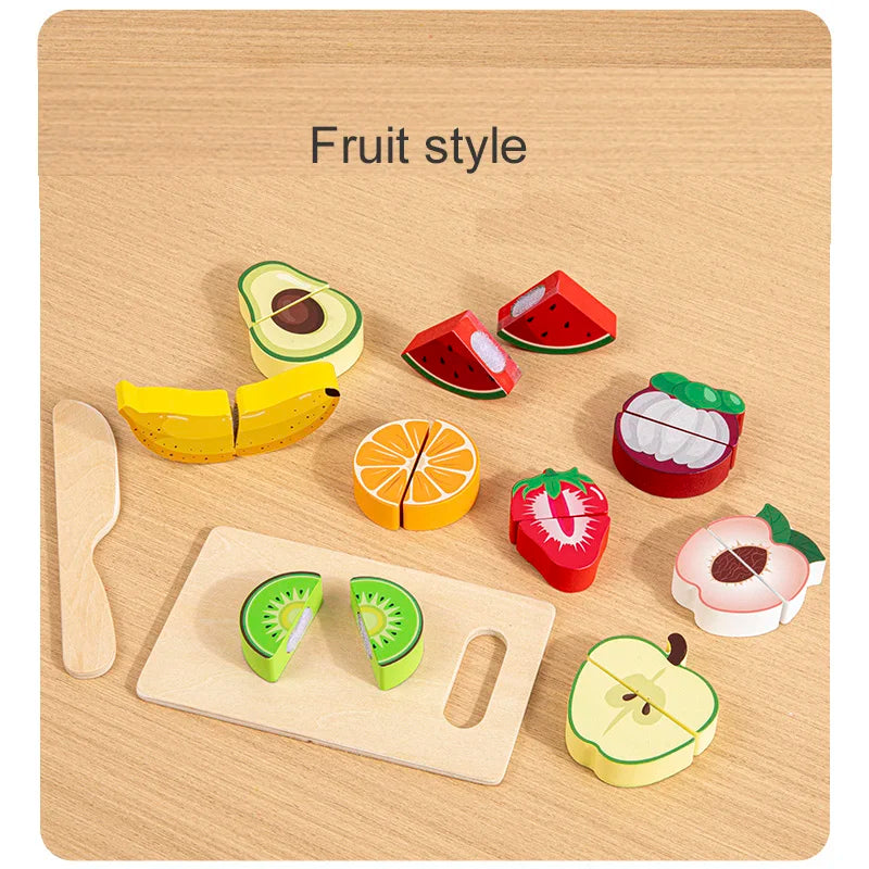 Simulation Kitchen Pretend Toy Wooden Vegetable Food Set