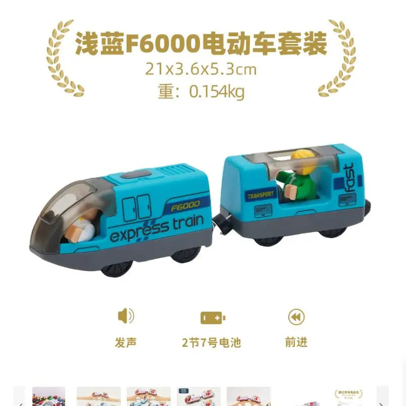 Wooden train track Locomotive Electric Train Set