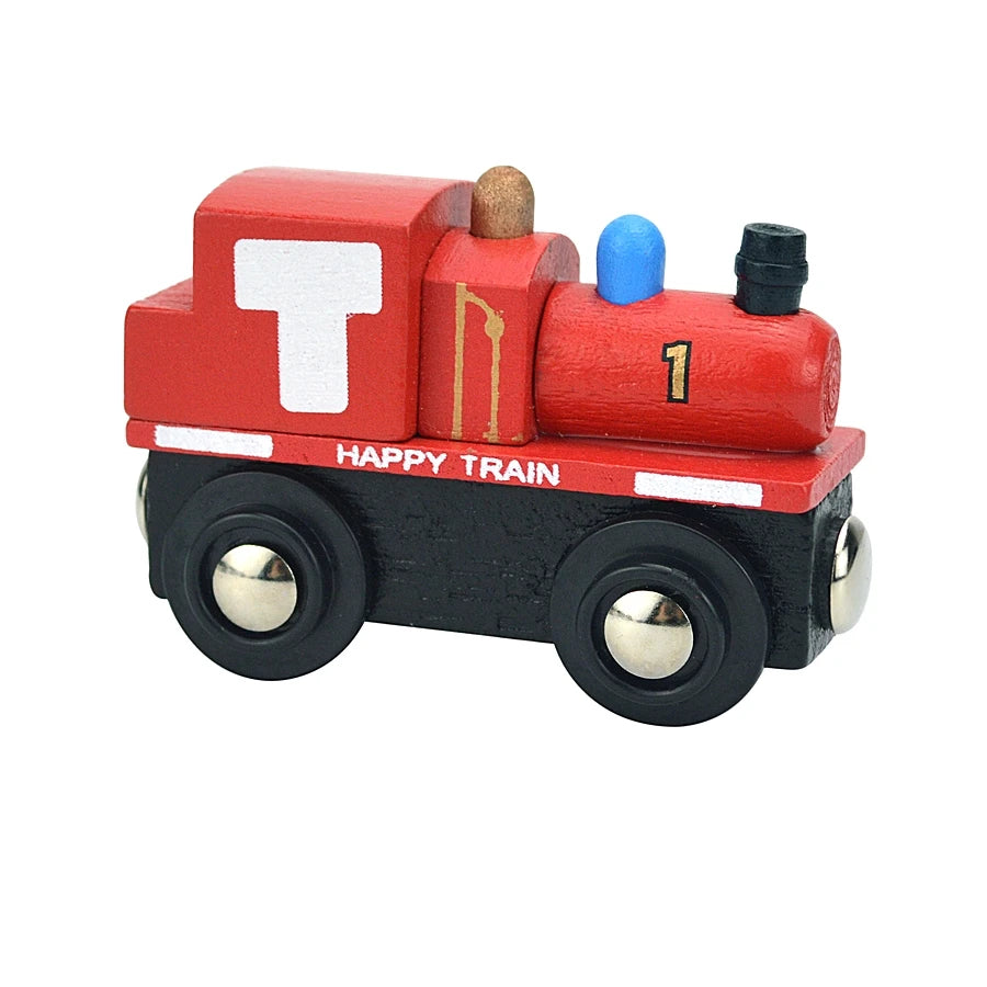 Wooden Magnetic Train Car Locomotive Toy Wood Railway