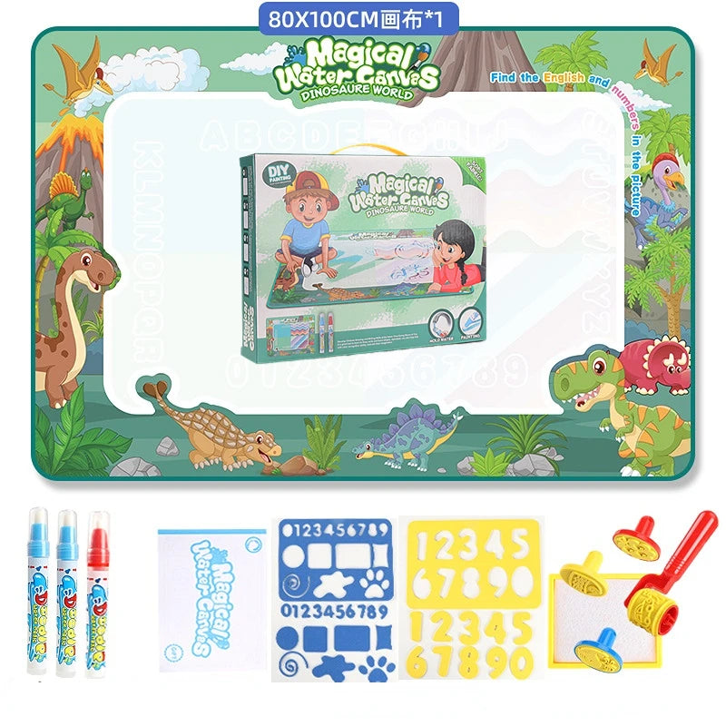 Magic Water Drawing Mat Coloring Doodle With Reusable Magic Pens (100x80CM)