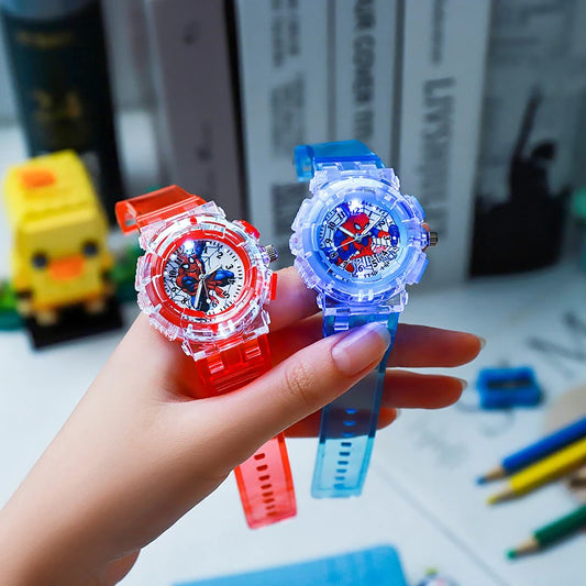 Disney Cartoon Spider Hero Kids Watch Lights Flashing Party