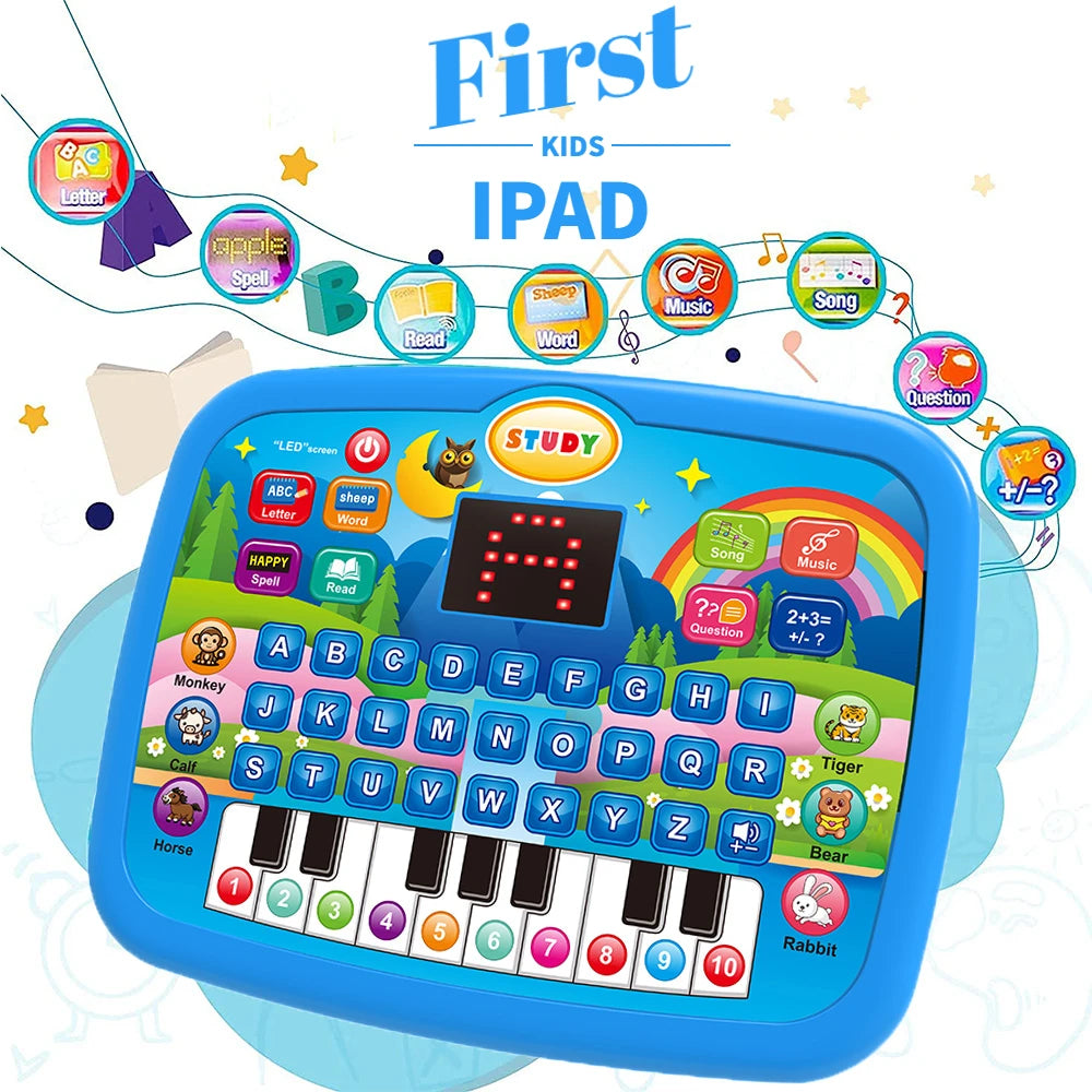 Kids’ Education Tablet Toy, Age 3+ Literacy Math Music Learning, Doubles as Electronic Keyboard, Birthday Christmas Gift