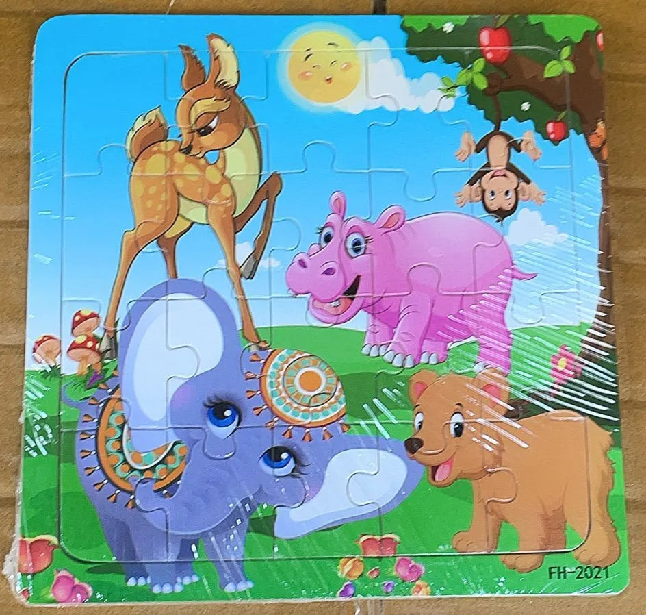 Wooden 3d Puzzle Cartoon Animal Vehicle Jigsaw