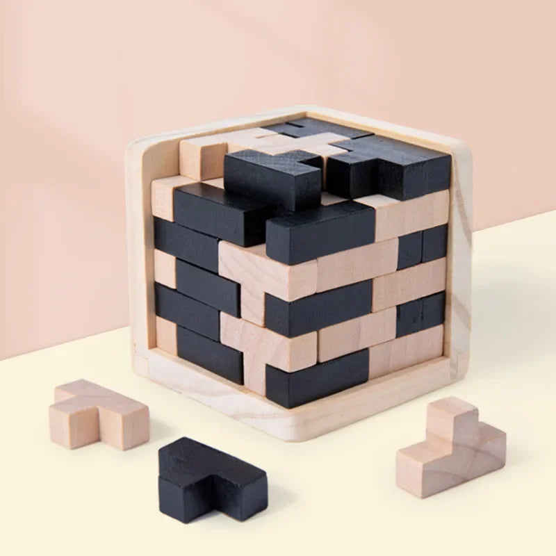 3D Cube Puzzle Luban Interlocking Creative Wooden