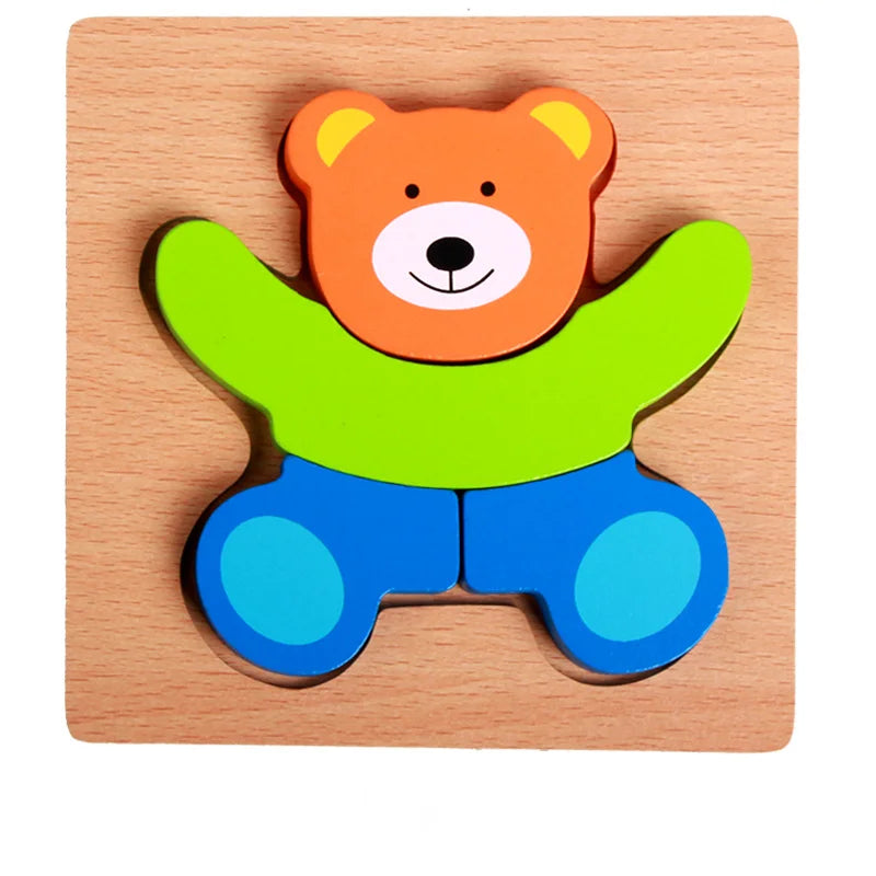 Kids Wooden Puzzle Cartoon Animal Traffic Tangram