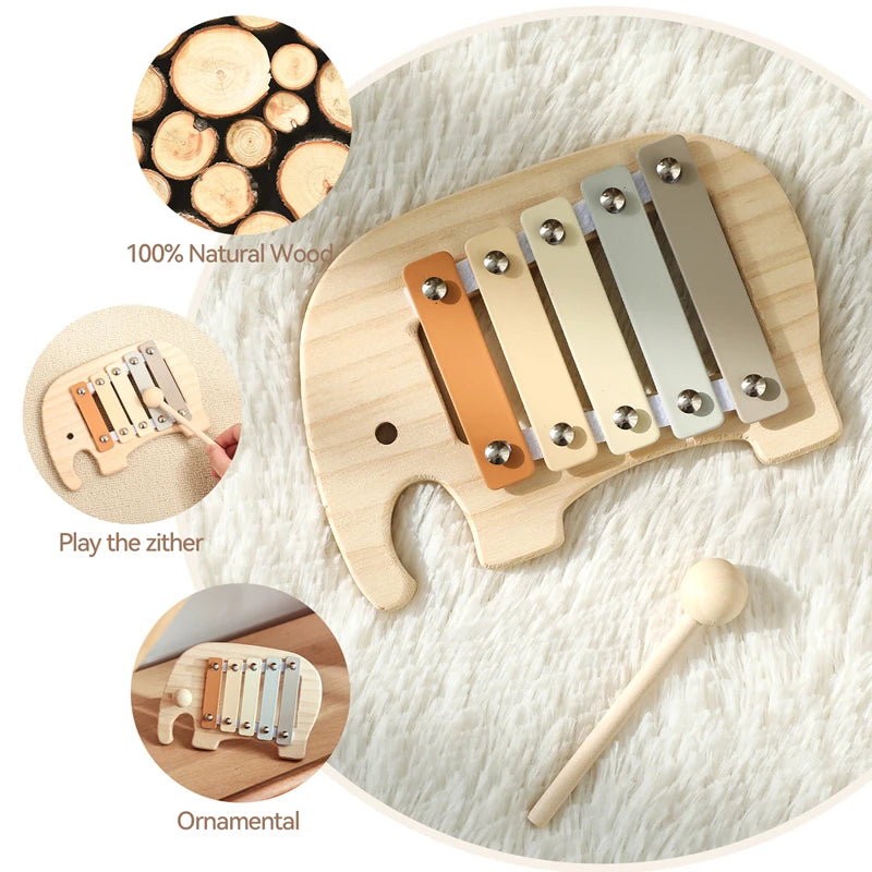 Montessori Cartoon Elephant Baby Musical Instrument