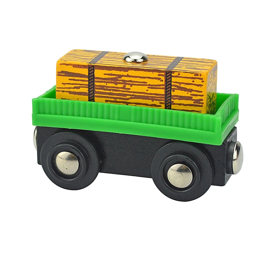 Wooden Magnetic Train Car Locomotive Toy Wood Railway