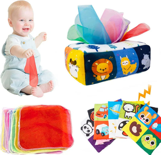 Montessori Toys Magic Tissue Box Baby Educational Learning Activity Sensory Toy for Kids Finger Exercise Busy Board Baby Game