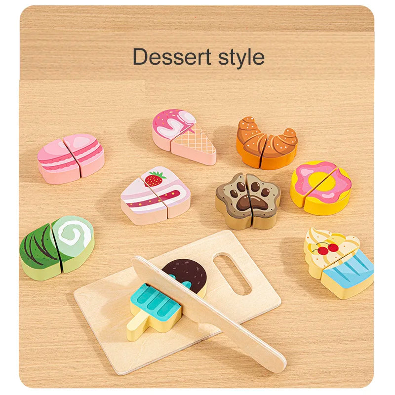 Simulation Kitchen Pretend Toy Wooden Vegetable Food Set