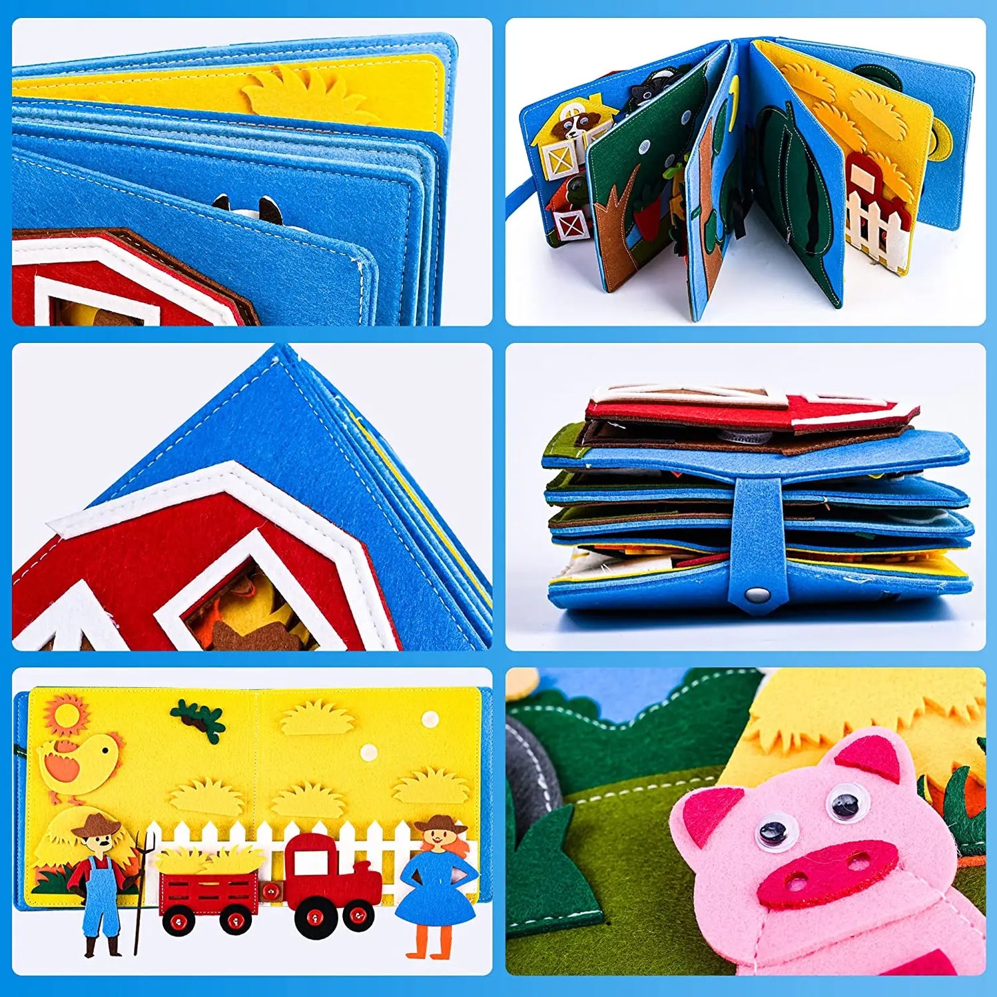 3D Montessori Storytelling Cloth Book Felt Busy Board Book