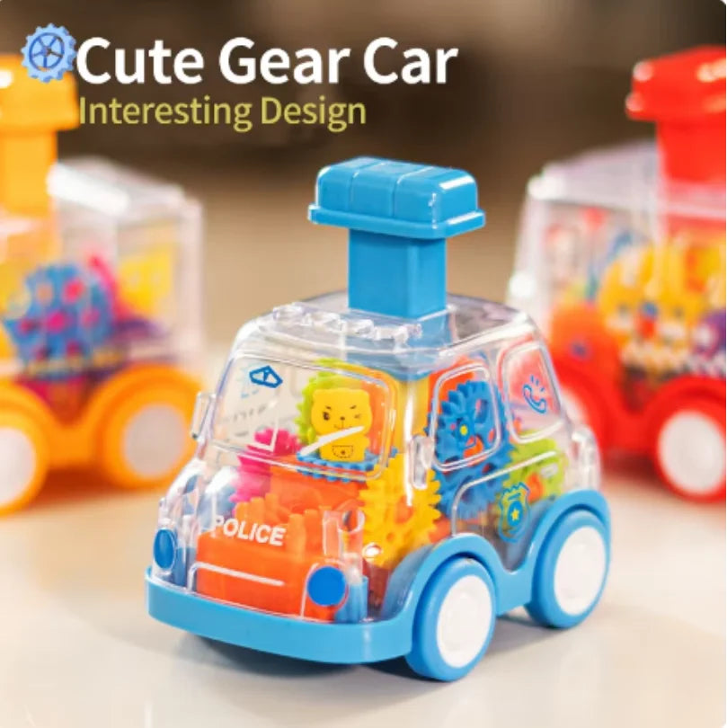 Baby Toy Cartoon Press Gear Car Toy