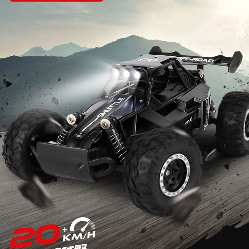 New RC Car 1:16 2WD with LED Light 2.4G 20KM/H High Speed Off-Road Climbing Remote Control