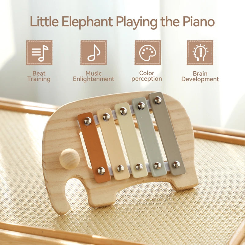 Montessori Cartoon Elephant Baby Musical Instrument