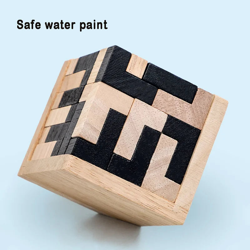 3D Cube Puzzle Luban Interlocking Creative Wooden