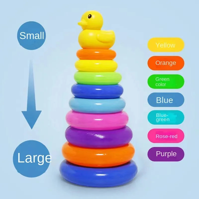 Baby puzzle development rainbow tower nesting