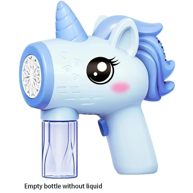 Unicorn electric bubble gun, toy bubble machine