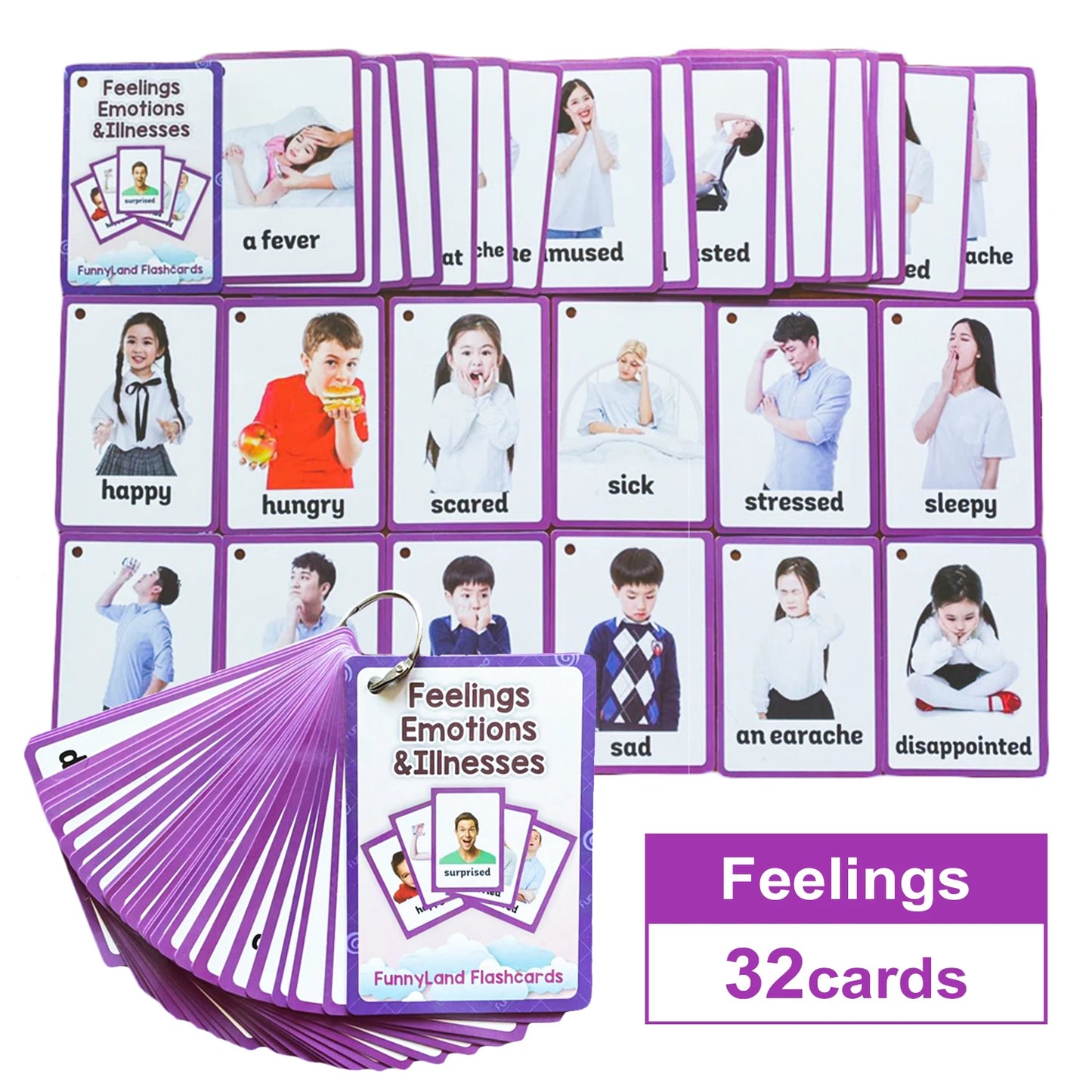 Kids Montessori Baby Learn English Word Card Flashcards Cognitive Educational Toys Picture Memorise Games Gifts for Children