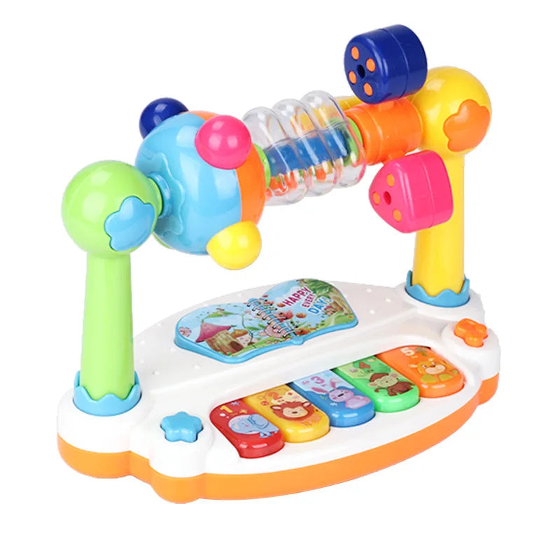 Baby Piano Toys Kids Rotating Music Piano Keyboard With Light Sound