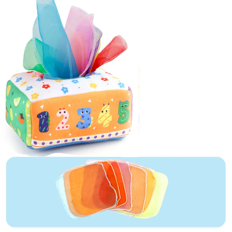 Montessori Toys Magic Tissue Box Baby Educational Learning Activity Sensory Toy for Kids Finger Exercise Busy Board Baby Game