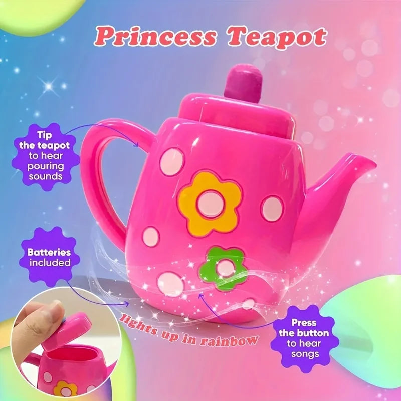 Tea Set For Little Girls, Tea Party Set, Tea Set Including Kettle, Cookies, Kids Play Food