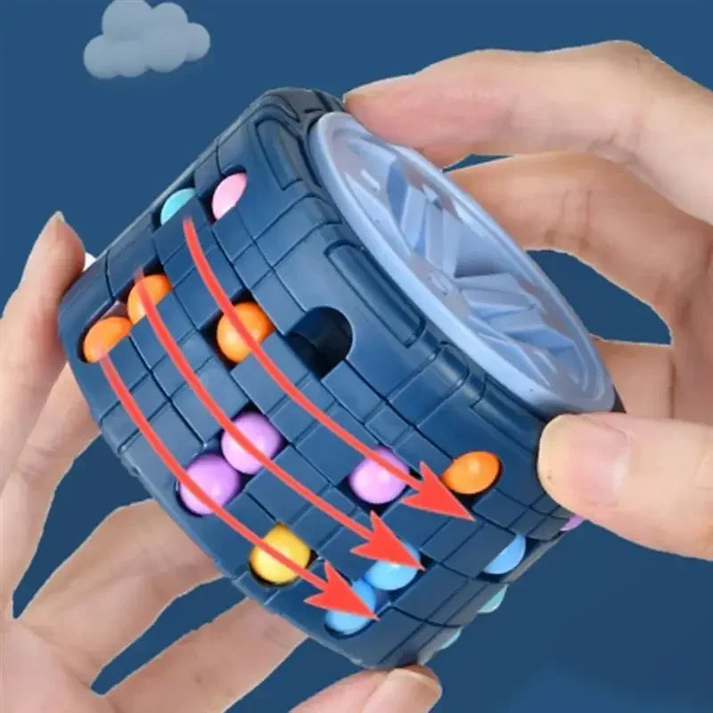 3D Cylinder Cube Toy Magical Bean Gyro Rotate