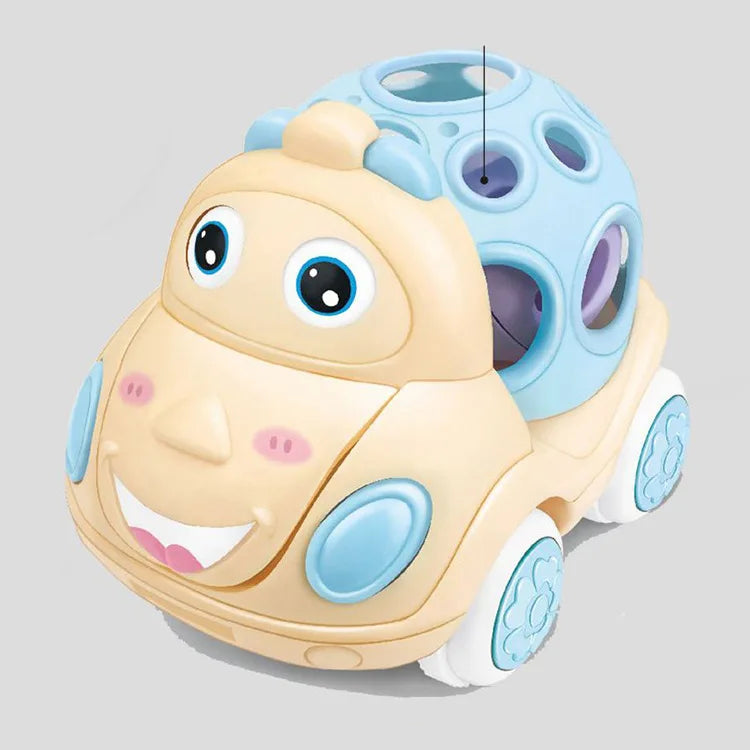 Baby Car Toys for 1 Year Old Girl Boy Pink Rattle Push Cars