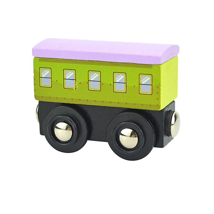 Wooden Magnetic Train Car Locomotive Toy Wood Railway