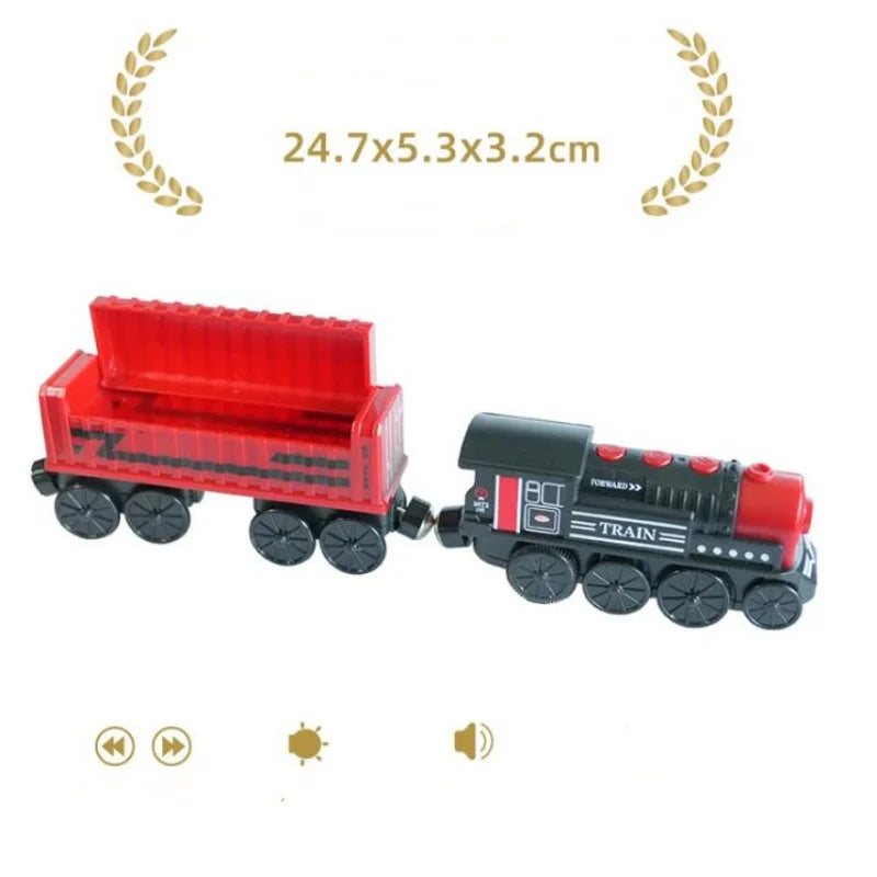 Wooden train track Locomotive Electric Train Set