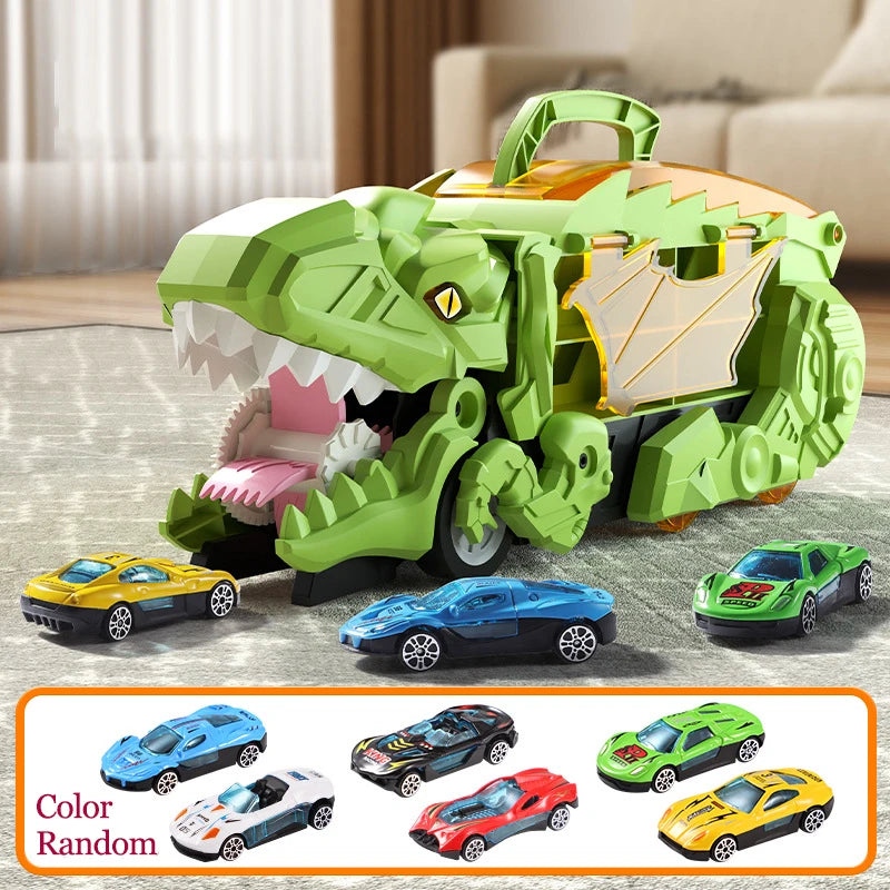 Alloy Dinosaur Transport Car Toy Large Inertial Car Carrier