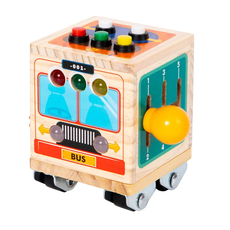 Montessori Cube Toy Wooden Ball Tool Car