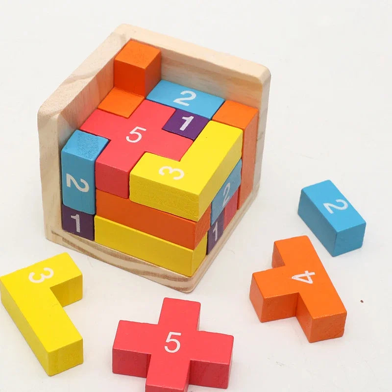 3D Cube Puzzle Luban Interlocking Creative Wooden