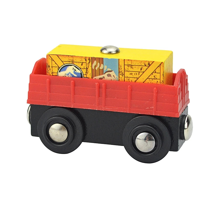 Wooden Magnetic Train Car Locomotive Toy Wood Railway