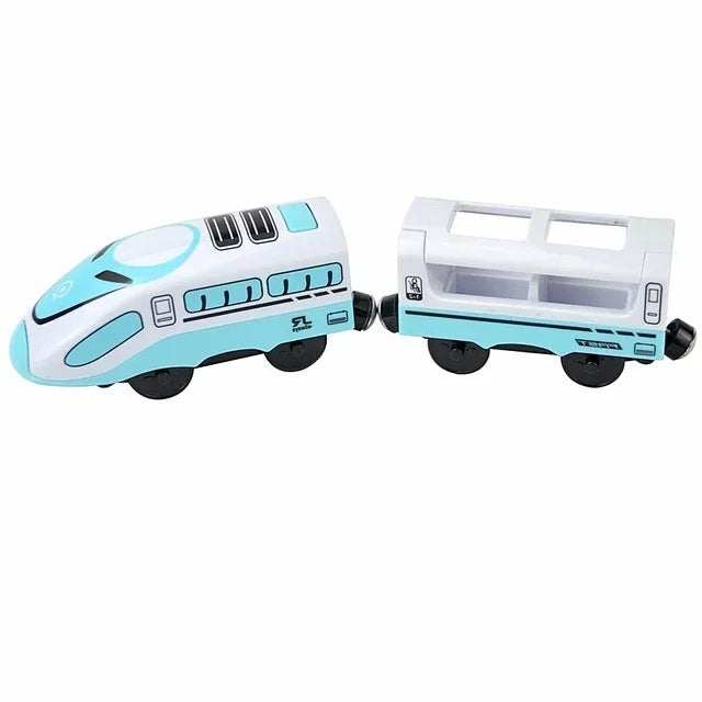 Wooden Locomotive Magnetic Electric Car Train Toys