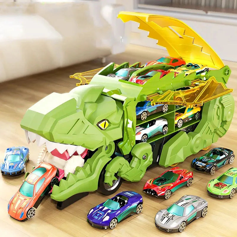 Alloy Dinosaur Transport Car Toy Large Inertial Car Carrier