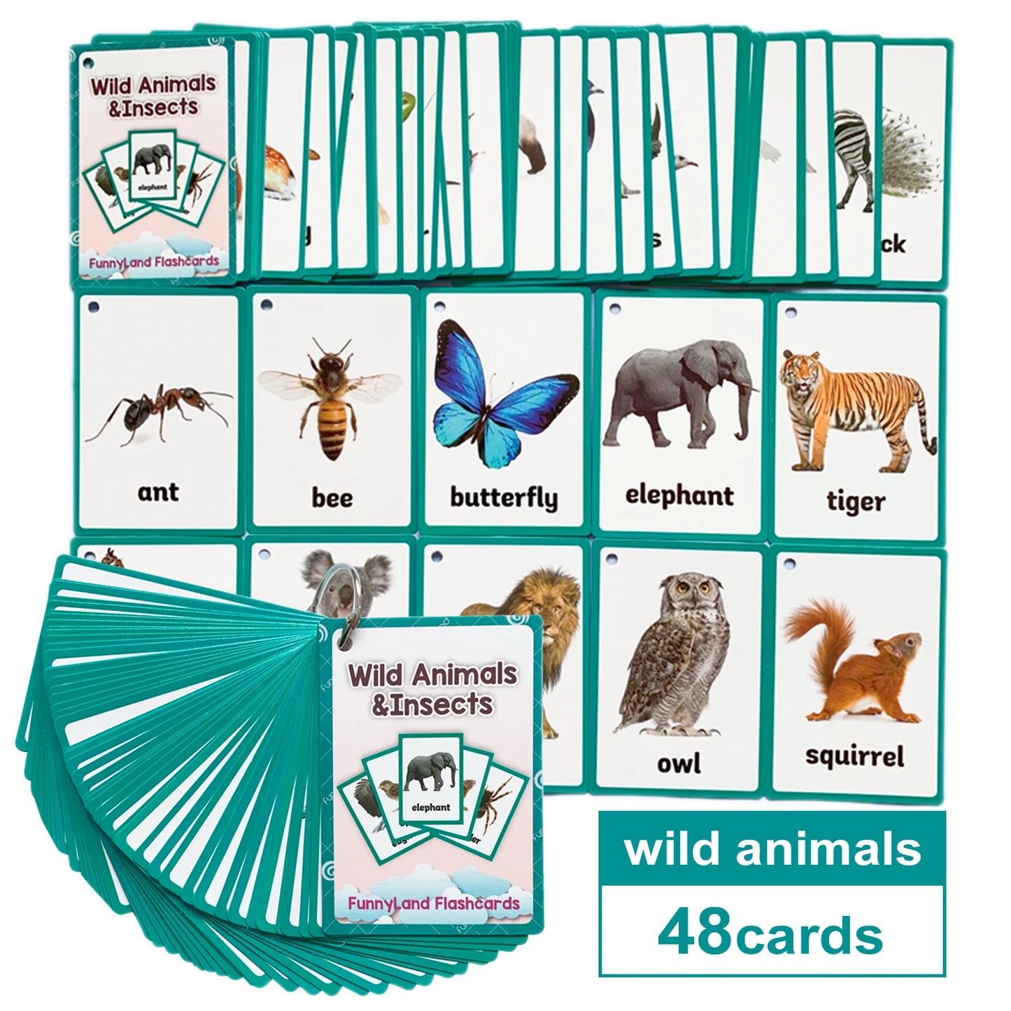 Kids Montessori Baby Learn English Word Card Flashcards Cognitive Educational Toys Picture Memorise Games Gifts for Children