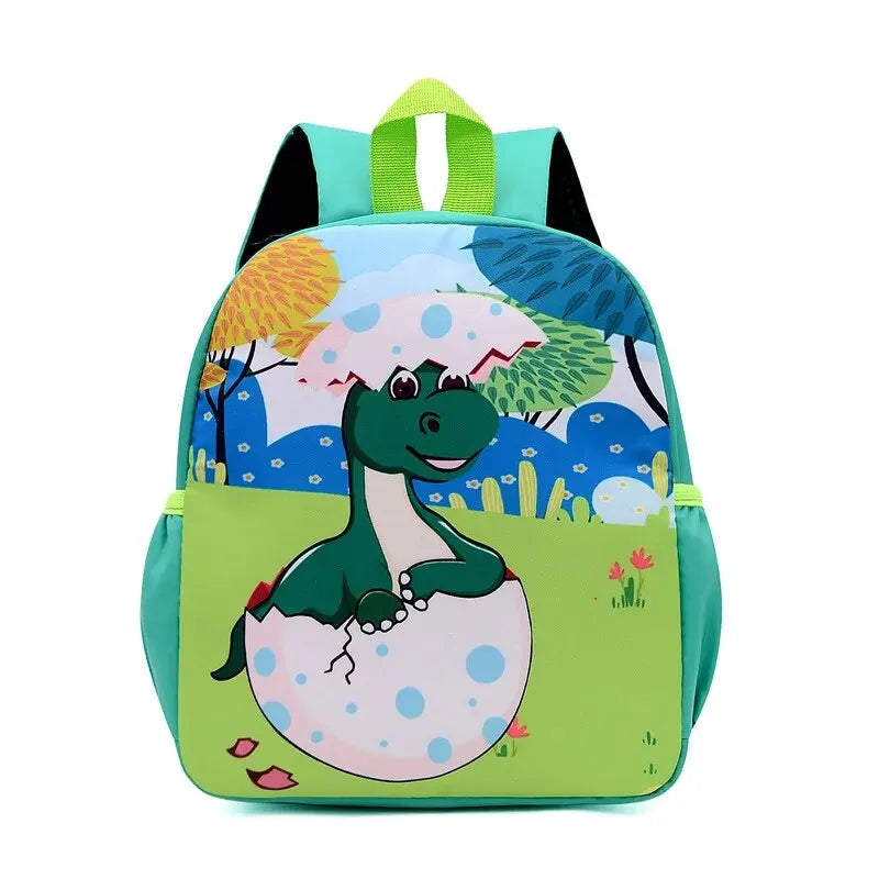 Cartoon Cute Dinosaur Printed School Bags Trendy Waterproof