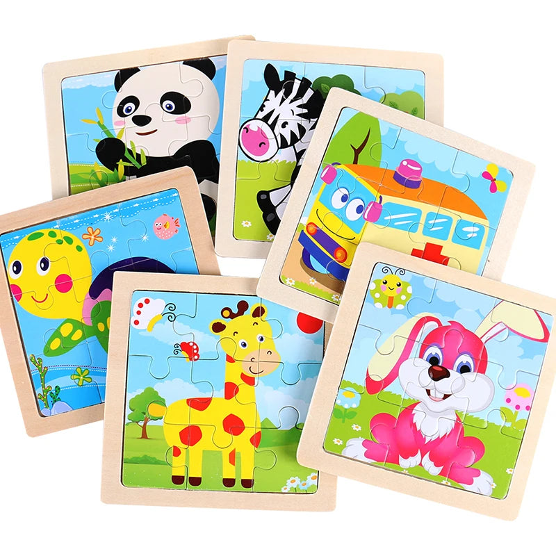 Kids Wooden Jigsaw Puzzle Games Cartoon