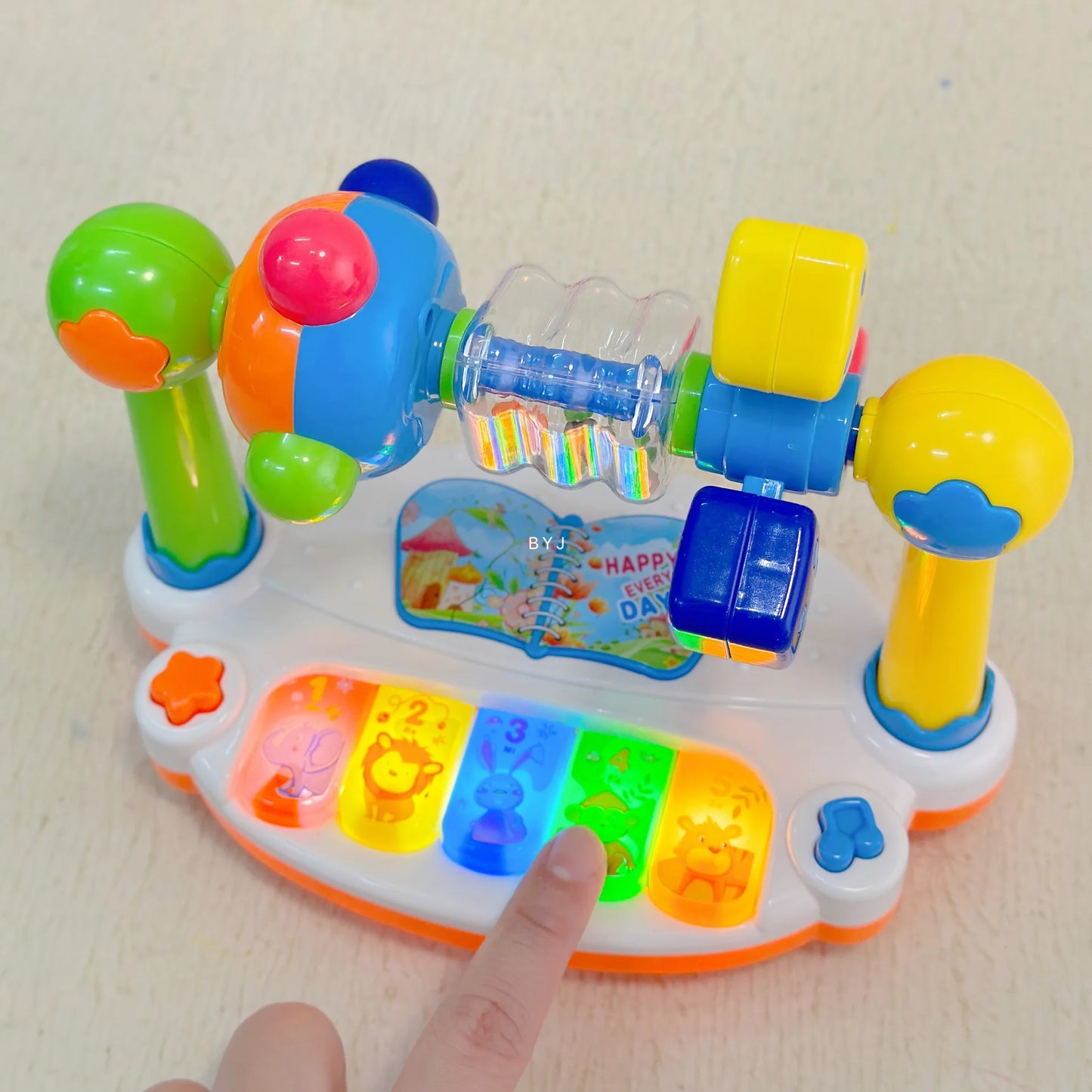 Baby Montessori Piano Toys Kids Rotating Music Keyboard