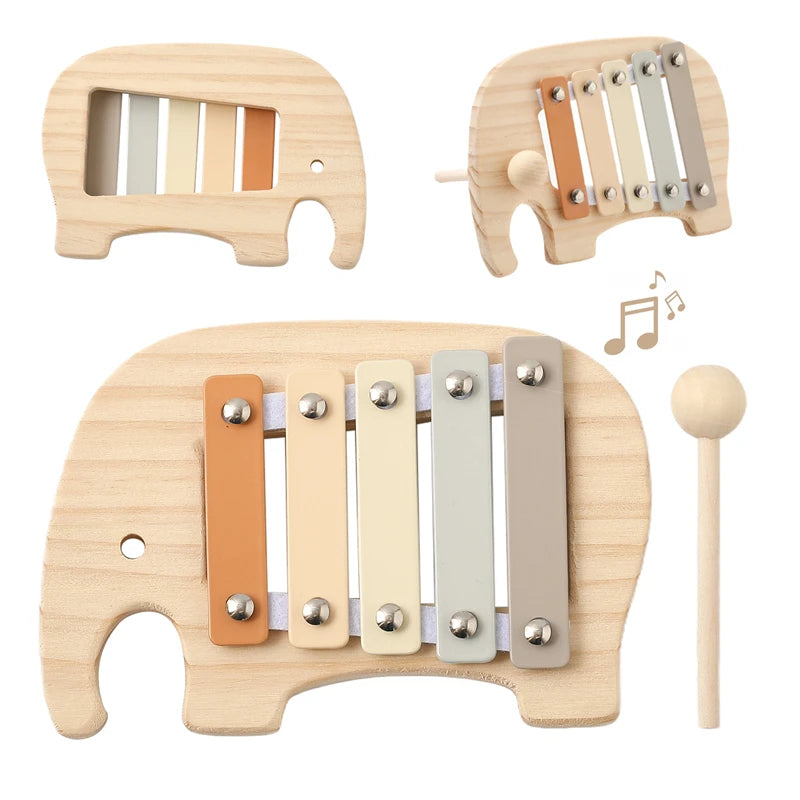 Montessori Cartoon Elephant Baby Musical Instrument