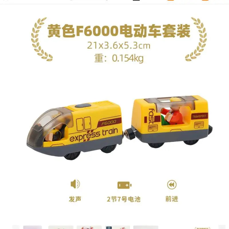 Wooden train track Locomotive Electric Train Set