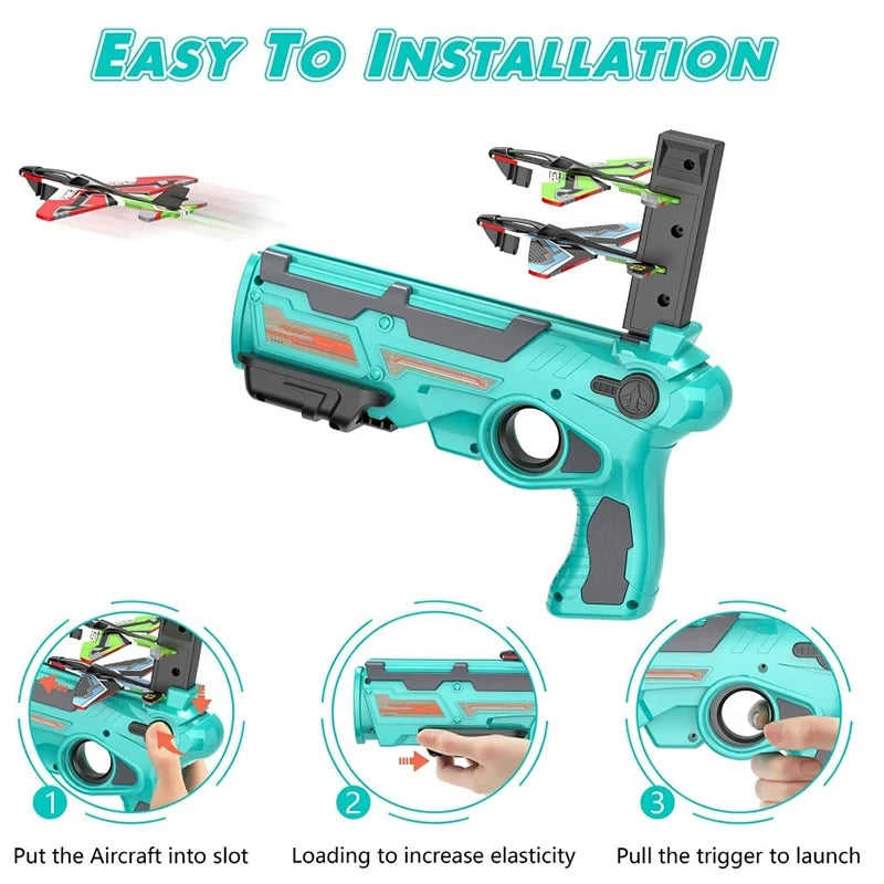 Children's Toy for Boys Ejection Aircraft Shooting Game Outdoor