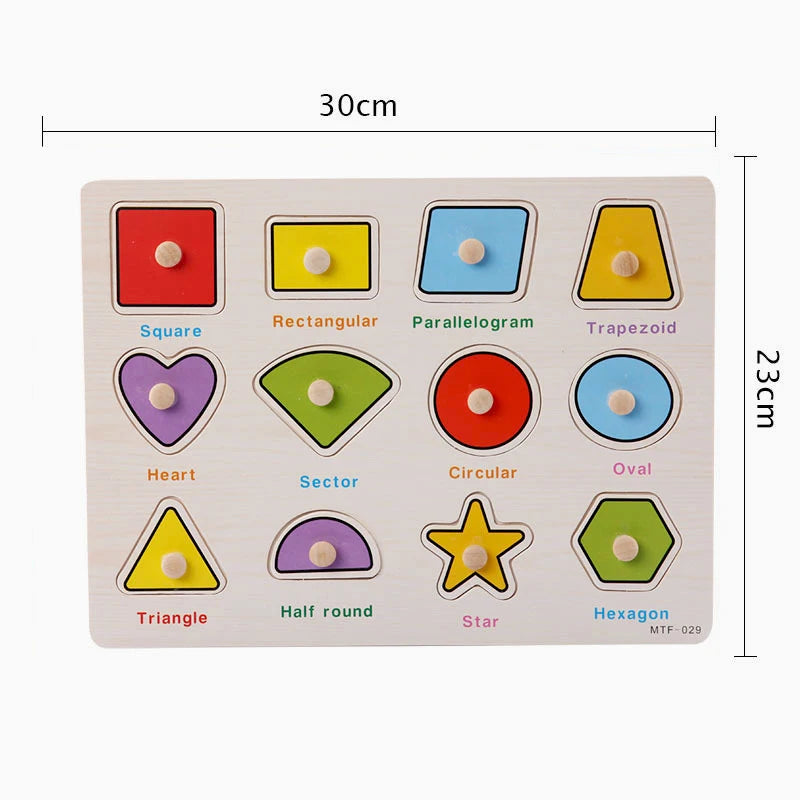 Montessori Baby Toys Wooden Peg Puzzles Hand Grab Boards