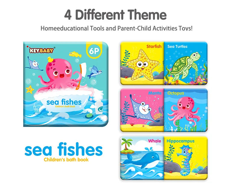 Soft Baby EVA Cartoon Bath Books with BB Whistle