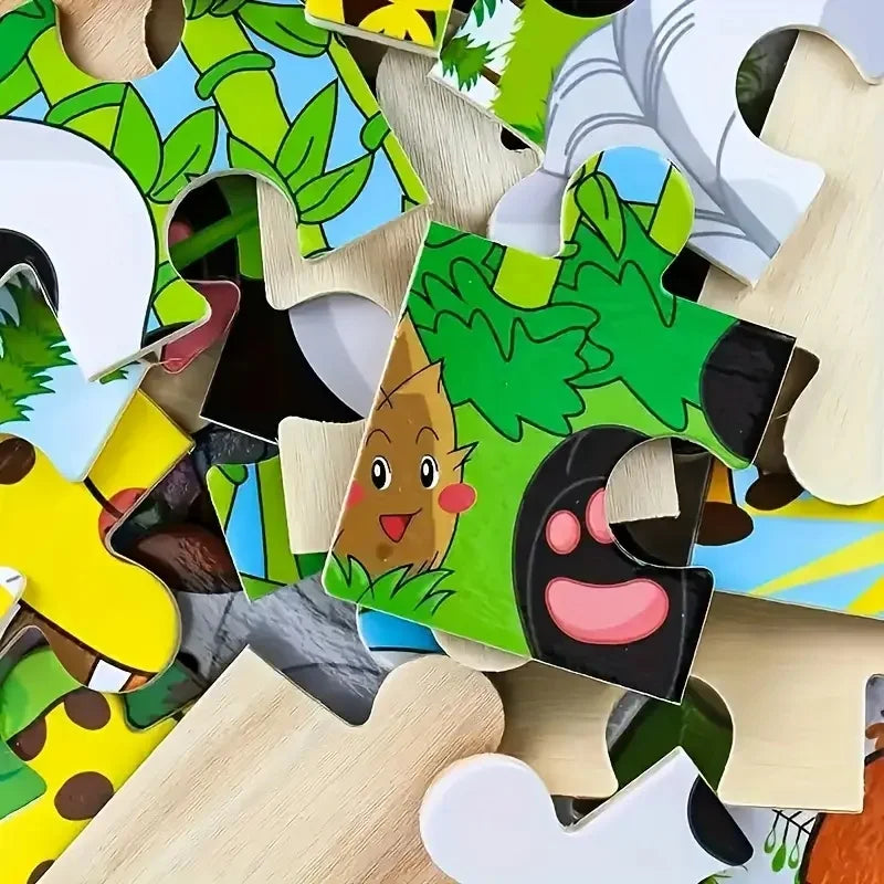 Wooden 3d Puzzle Cartoon Animal Vehicle Jigsaw